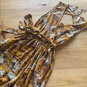 Mustard Floral Sleeveless Dress